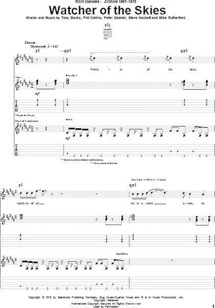 open zoom image for Watcher Of The Skies - Guitar TAB, New, Main