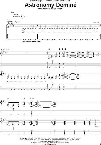 open zoom image for Astronomy Domine - Guitar TAB, New, Main