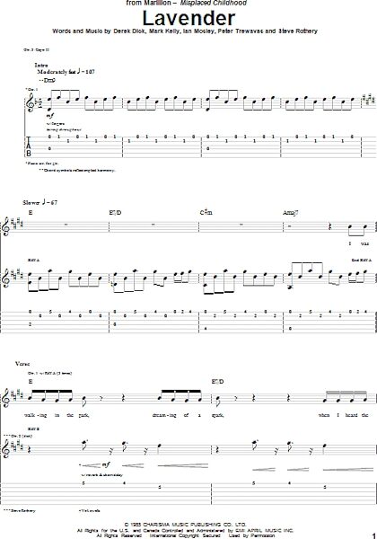 open zoom image for Lavender - Guitar TAB, New, Main