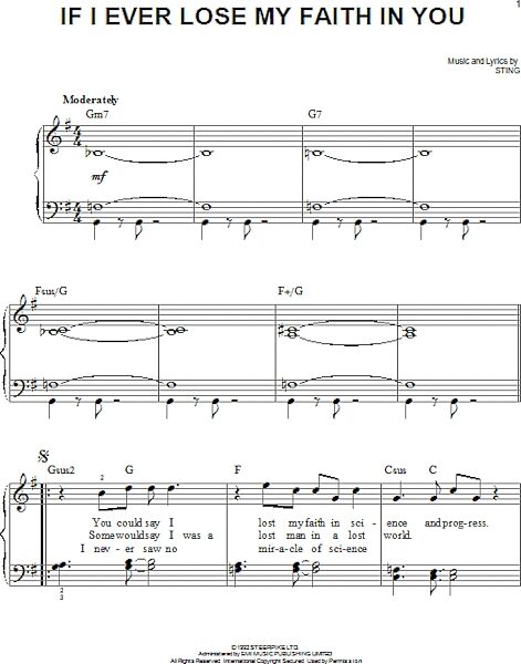 open zoom image for If I Ever Lose My Faith In You - Easy Piano, New, Main