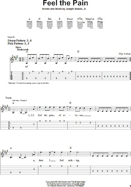 open zoom image for Feel The Pain - Easy Guitar with TAB, New, Main