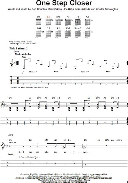 open zoom image for One Step Closer - Easy Guitar with TAB, New, Main