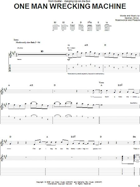 open zoom image for One Man Wrecking Machine - Guitar TAB, New, Main