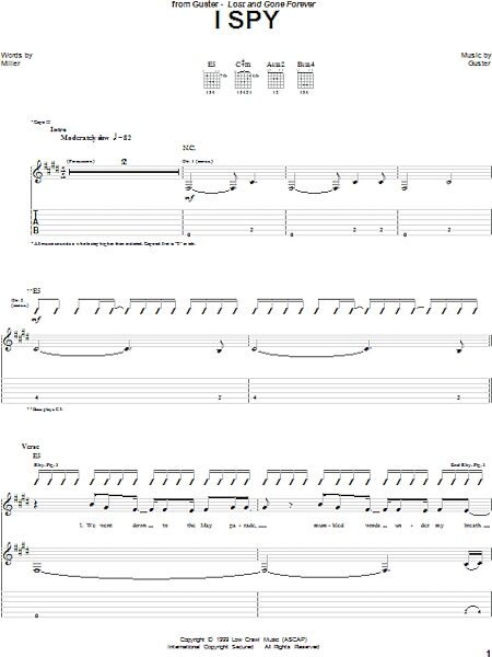 open zoom image for I Spy - Guitar TAB, New, Main