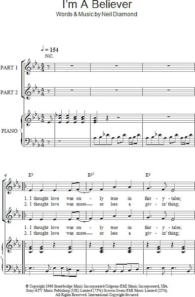 open zoom image for I'm A Believer - Choral, New, Main