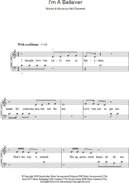 open zoom image for I'm A Believer - Easy Piano, New, Main