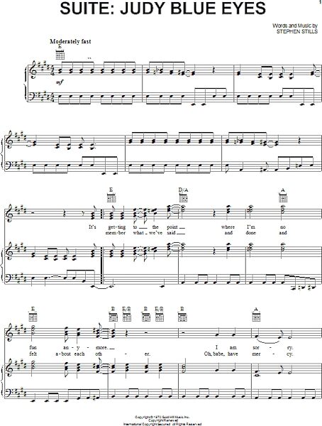 open zoom image for Suite: Judy Blue Eyes - Piano/Vocal/Guitar, New, Main