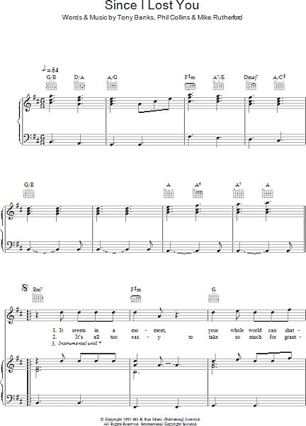 open zoom image for Since I Lost You - Piano/Vocal/Guitar, New, Main