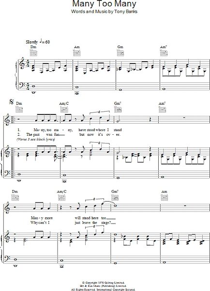open zoom image for Many Too Many - Piano/Vocal/Guitar, New, Main