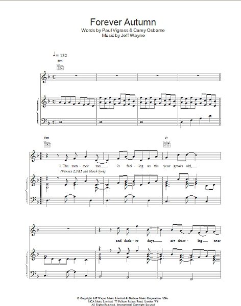 open zoom image for Forever Autumn - Piano/Vocal/Guitar, New, Main