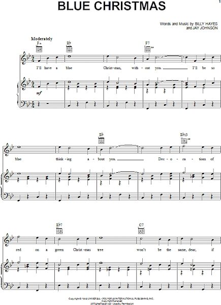 open zoom image for Blue Christmas - Piano/Vocal/Guitar, New, Main