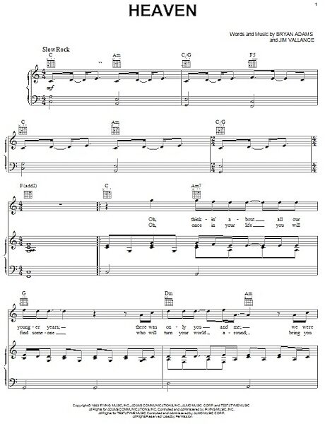 open zoom image for Heaven - Piano/Vocal/Guitar, New, Main
