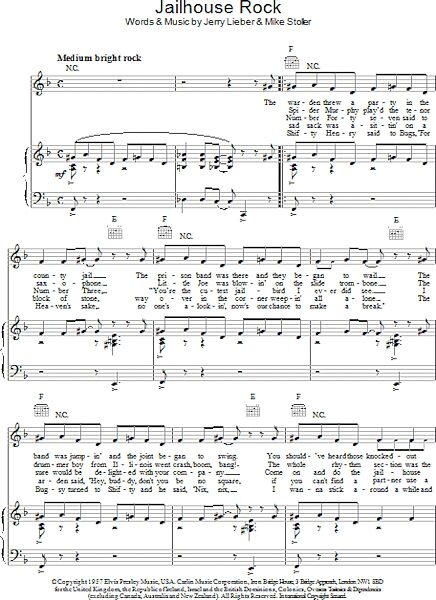 open zoom image for Jailhouse Rock - Piano/Vocal/Guitar, New, Main