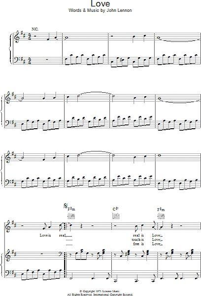 open zoom image for Love - Piano/Vocal/Guitar, New, Main
