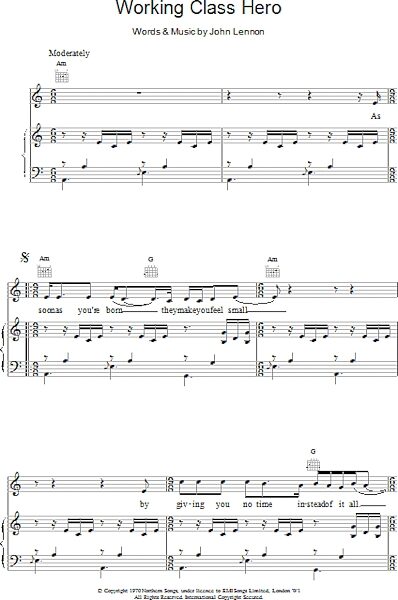 open zoom image for Working Class Hero - Piano/Vocal/Guitar, New, Main