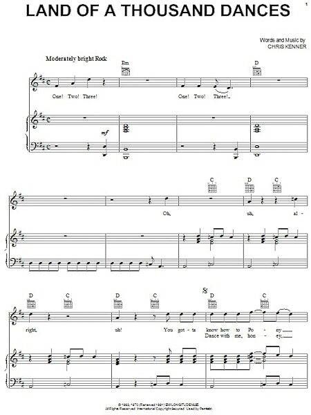 open zoom image for Land Of A Thousand Dances - Piano/Vocal/Guitar, New, Main
