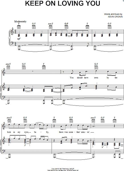 open zoom image for Keep On Loving You - Piano/Vocal/Guitar, New, Main