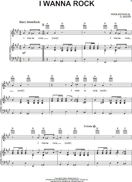 open zoom image for I Wanna Rock - Piano/Vocal/Guitar, New, Main