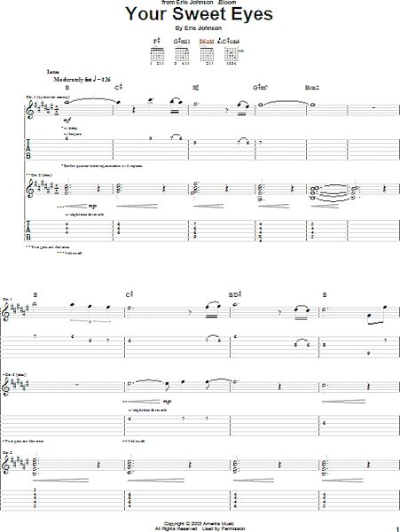 open zoom image for Your Sweet Eyes - Guitar TAB, New, Main