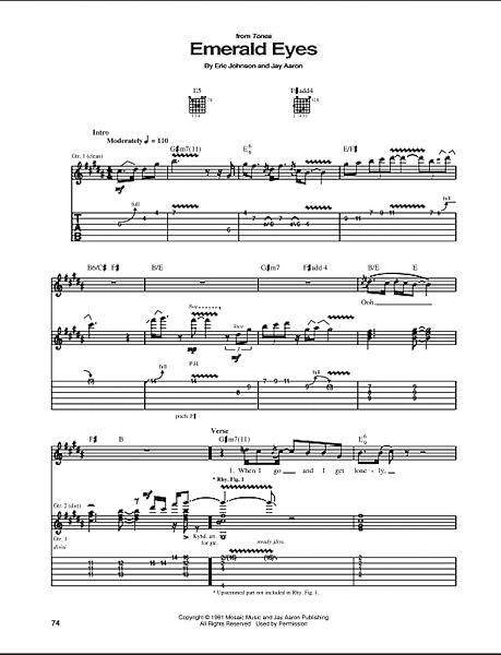 open zoom image for Emerald Eyes - Guitar TAB, New, Main