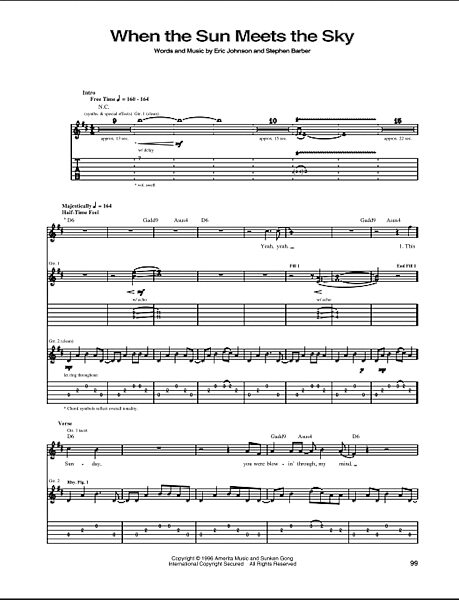 open zoom image for When The Sun Meets The Sky - Guitar TAB, New, Main
