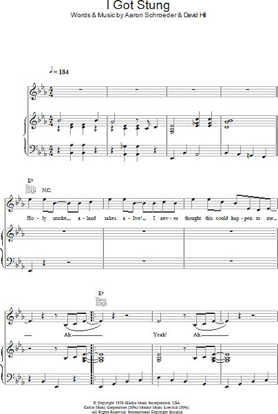 open zoom image for I Got Stung - Piano/Vocal/Guitar, New, Main