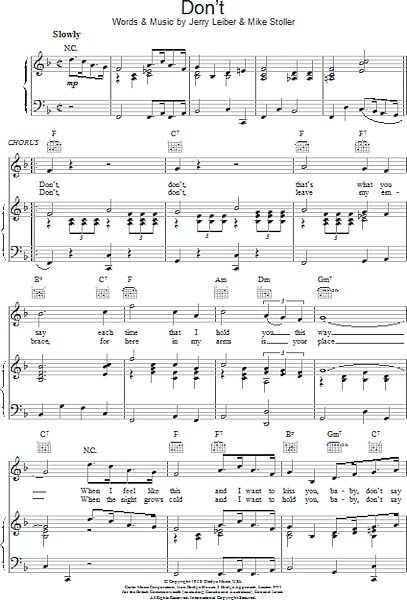 open zoom image for Don't - Piano/Vocal/Guitar, New, Main
