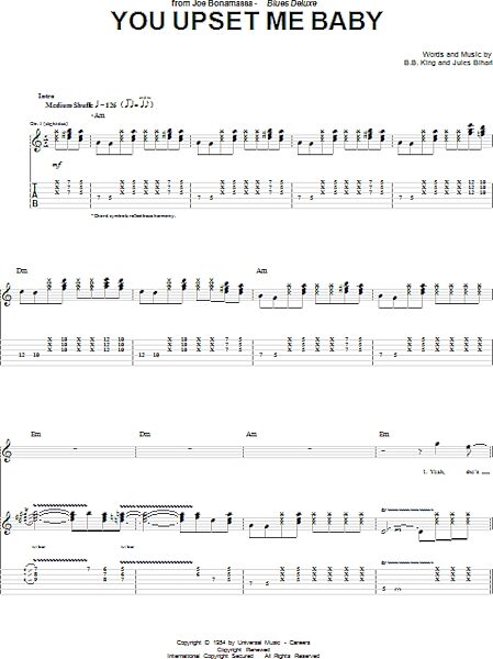 open zoom image for You Upset Me Baby - Guitar TAB, New, Main