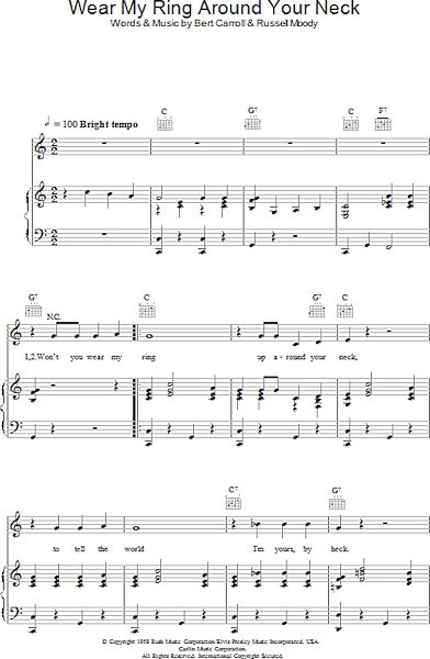 open zoom image for Wear My Ring Around Your Neck - Piano/Vocal/Guitar, New, Main