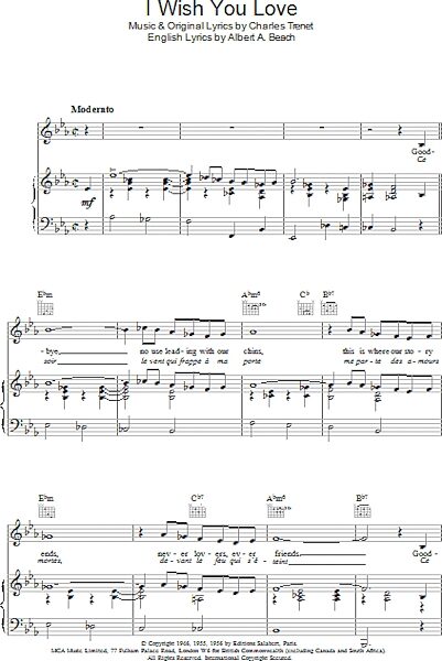 open zoom image for I Wish You Love - Piano/Vocal/Guitar, New, Main