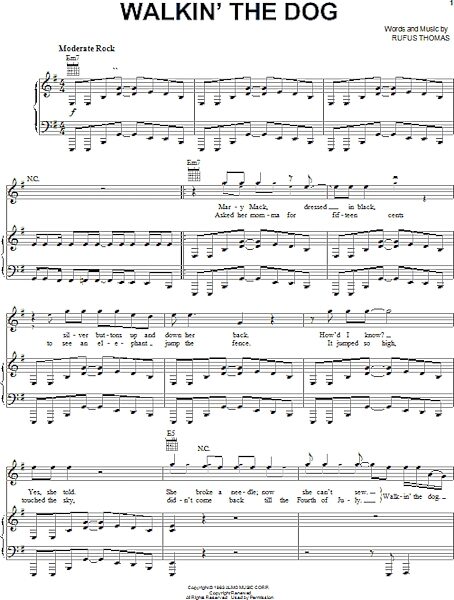 open zoom image for Walkin' The Dog - Piano/Vocal/Guitar, New, Main