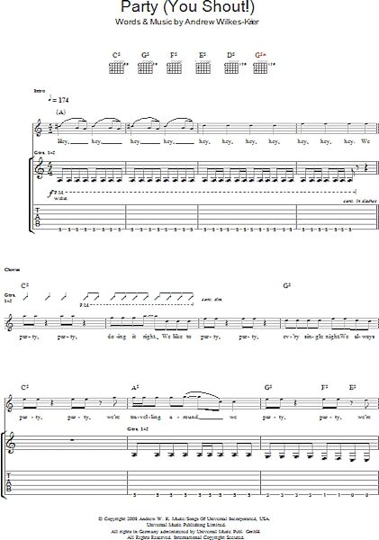 open zoom image for We Party (You Shout) - Guitar TAB, New, Main