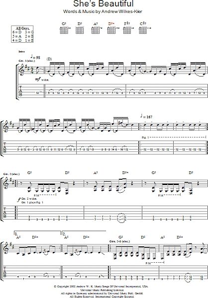 open zoom image for She Is Beautiful - Guitar TAB, New, Main