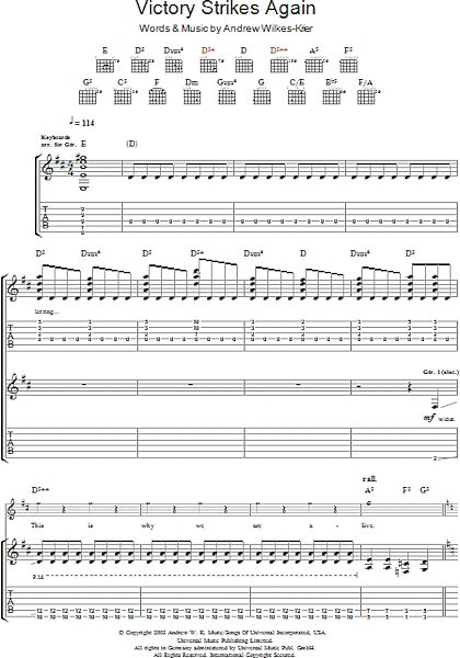 open zoom image for Victory Strikes Again - Guitar TAB, New, Main