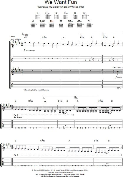 open zoom image for We Want Fun - Guitar TAB, New, Main