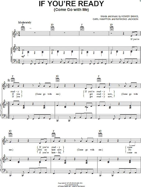 open zoom image for If You're Ready (Come Go With Me) - Piano/Vocal/Guitar, New, Main