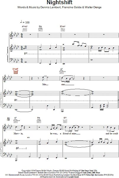 open zoom image for Nightshift - Piano/Vocal/Guitar, New, Main