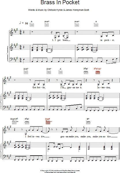 open zoom image for Brass In Pocket - Piano/Vocal/Guitar, New, Main