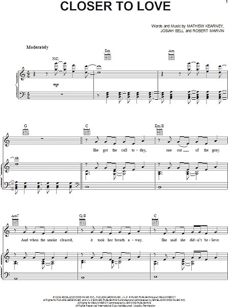 open zoom image for Closer To Love - Piano/Vocal/Guitar, New, Main