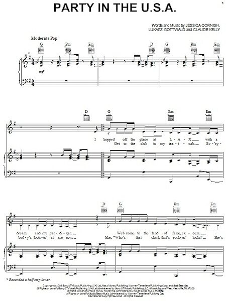 open zoom image for Party In The USA - Piano/Vocal/Guitar, New, Main