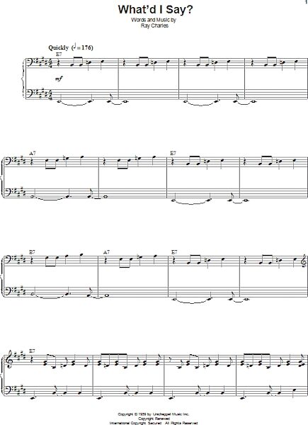 open zoom image for What'd I Say - Piano Vocal, New, Main