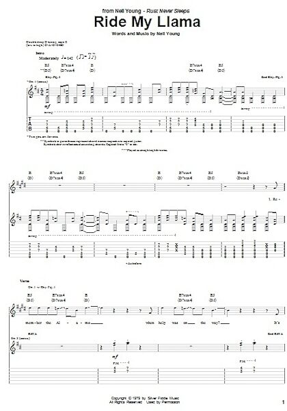 open zoom image for Ride My Llama - Guitar TAB, New, Main