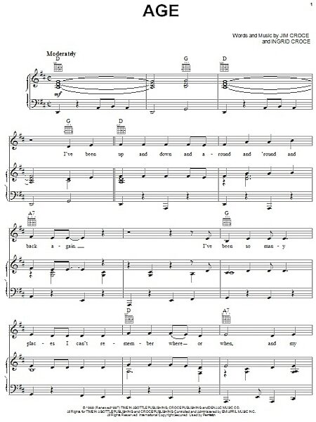 open zoom image for Age - Piano/Vocal/Guitar, New, Main