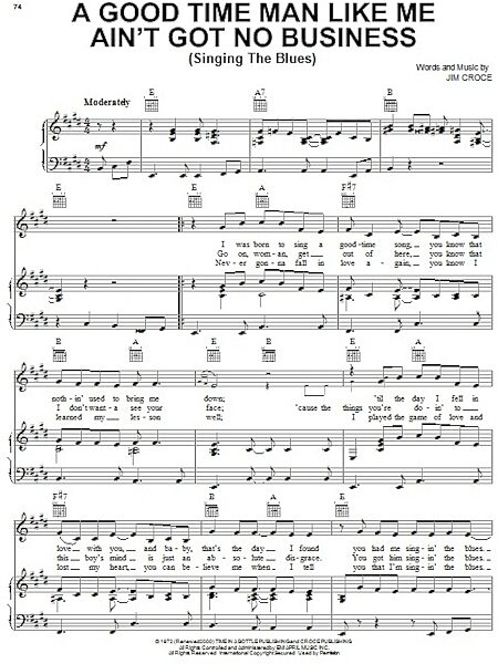 open zoom image for Got No Business Singing The Blues - Piano/Vocal/Guitar, New, Main