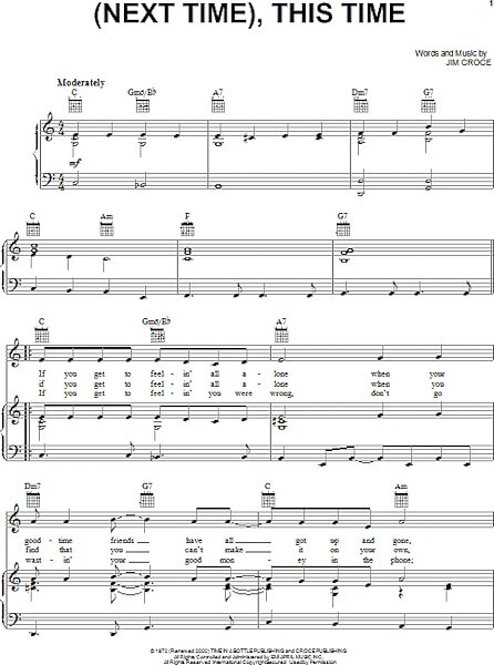 open zoom image for (Next Time), This Time - Piano/Vocal/Guitar, New, Main