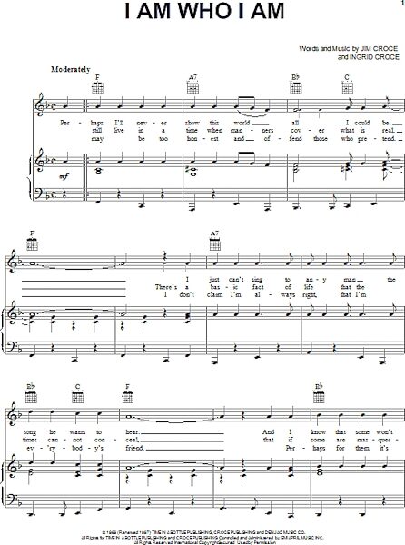 open zoom image for I Am Who I Am - Piano/Vocal/Guitar, New, Main