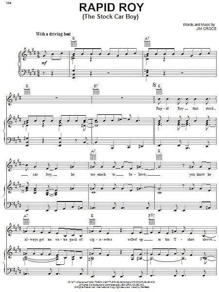 open zoom image for Rapid Roy (The Stock Car Boy) - Piano/Vocal/Guitar, New, Main
