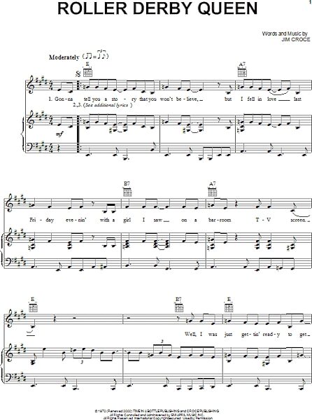 open zoom image for Roller Derby Queen - Piano/Vocal/Guitar, New, Main
