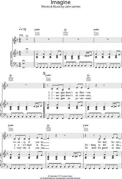 open zoom image for Imagine - Piano/Vocal/Guitar, New, Main