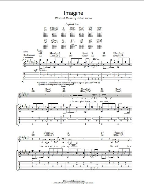 open zoom image for Imagine - Guitar TAB, New, Main